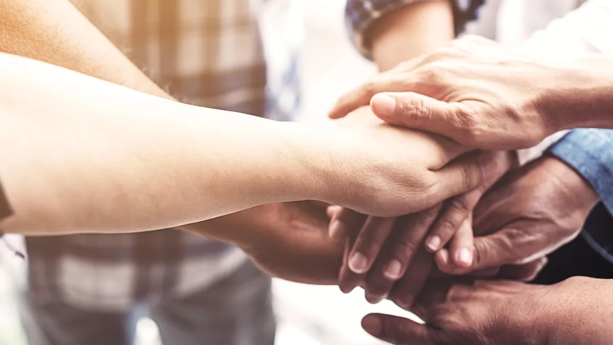 A visual representation of a community that is helping together