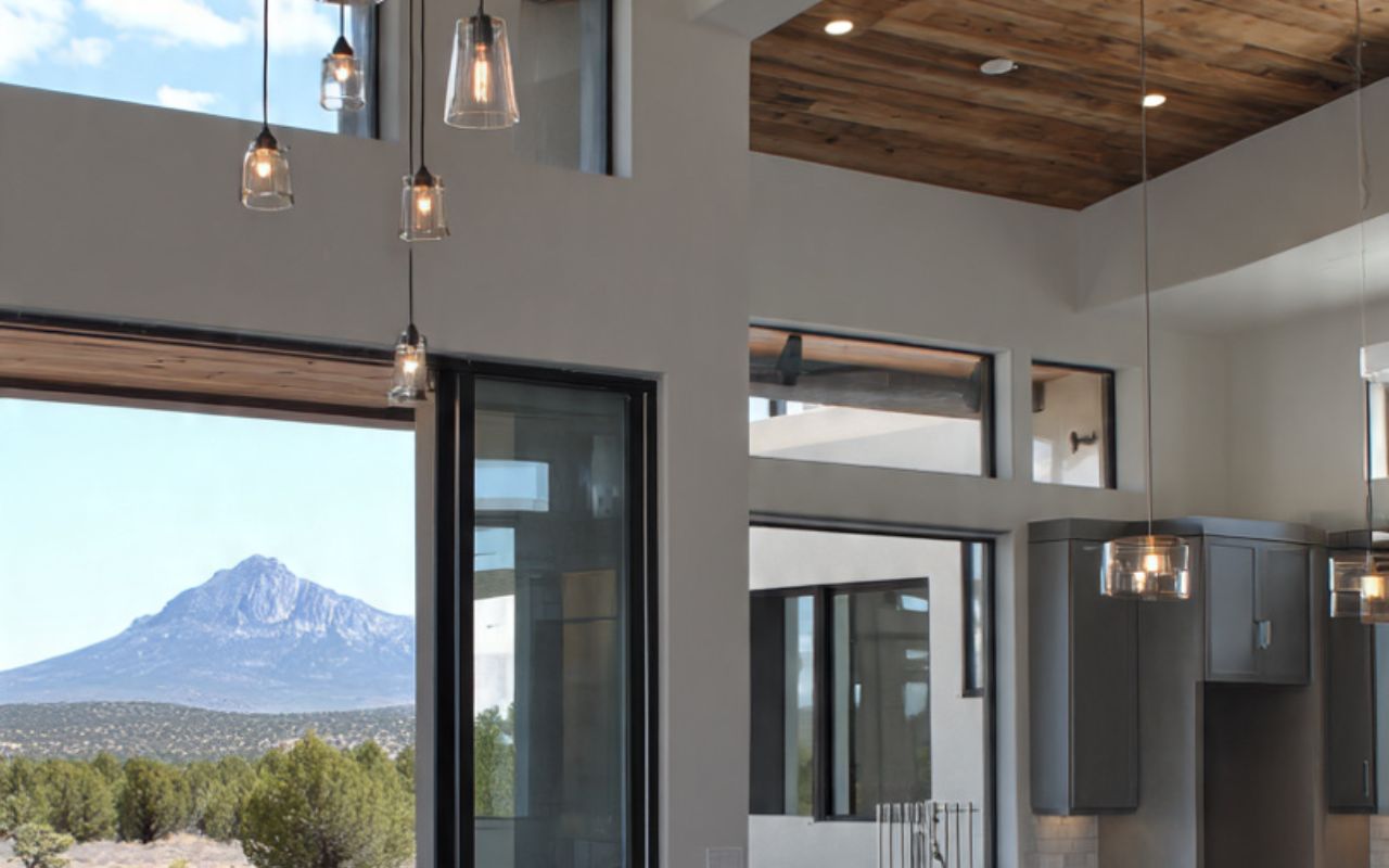 New Construction in Monument, NM with a modern home design on a wide open lot