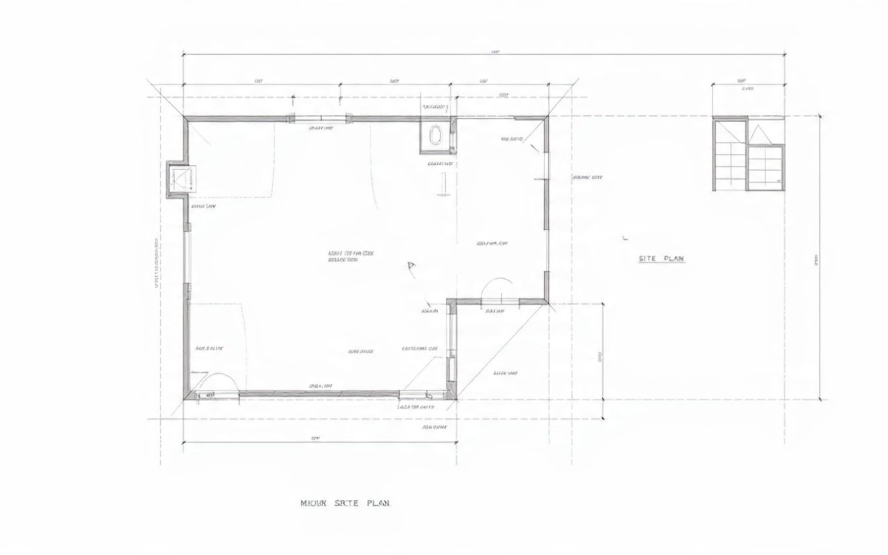 Site plan example for Home Addition Permits in Monument, NM showing property lines and setbacks.