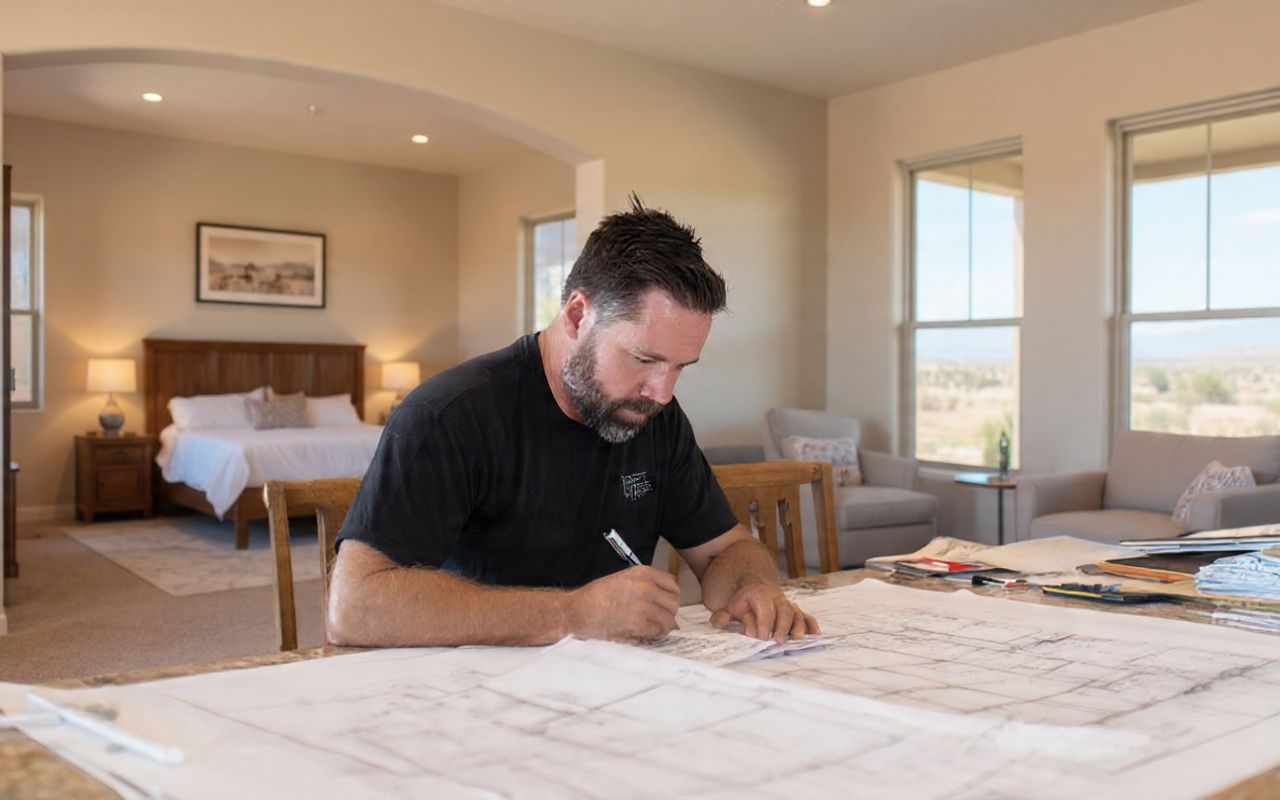 Primary Suite Addition in Monument, NM with an open bedroom layout and natural light