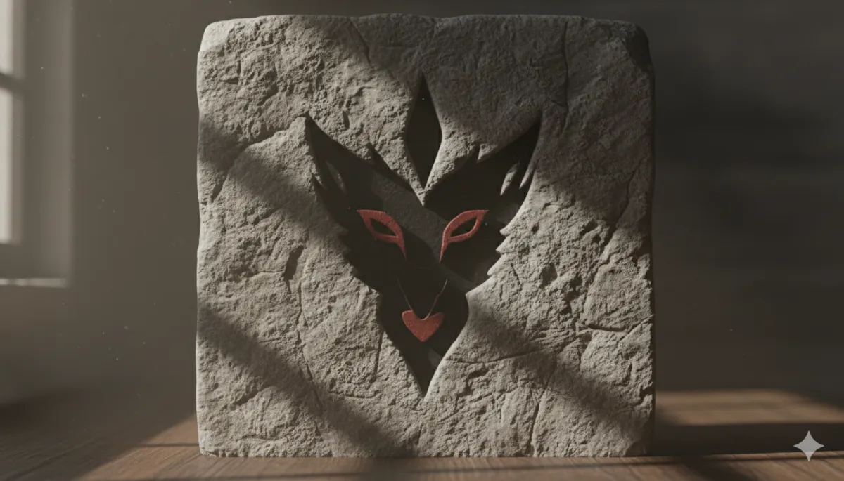 3D-rendered Dumasani family crest representing their ancestral lineage and sacred wolf connection