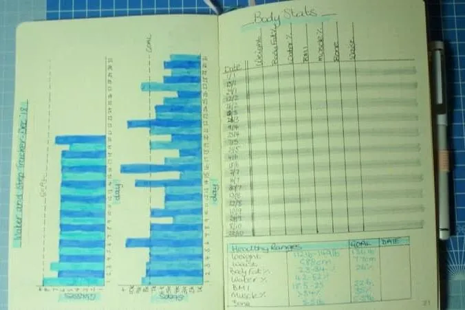 Bullet Journal Weight Loss Set Up