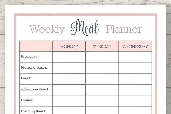 Free Printable Weekly Meal Planner