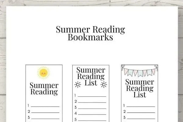 Summer Reading List Printable Bookmarks