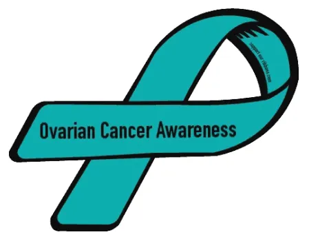 Blue ribbon for ovarian cancer awareness