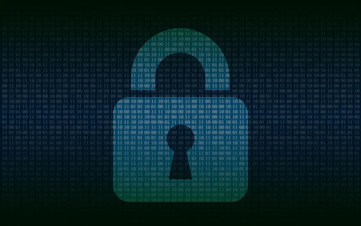 Padlock behind binary