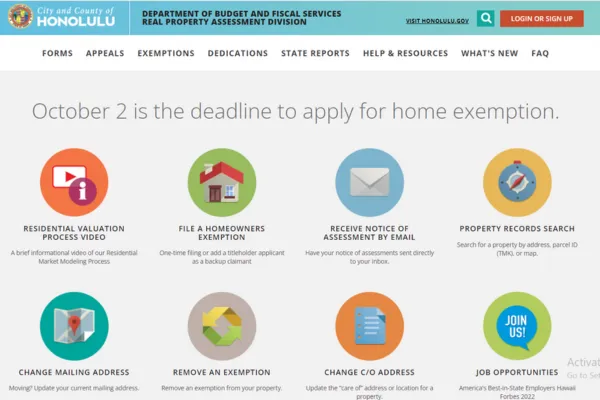 Oahu Homeowners Exemption Due Today