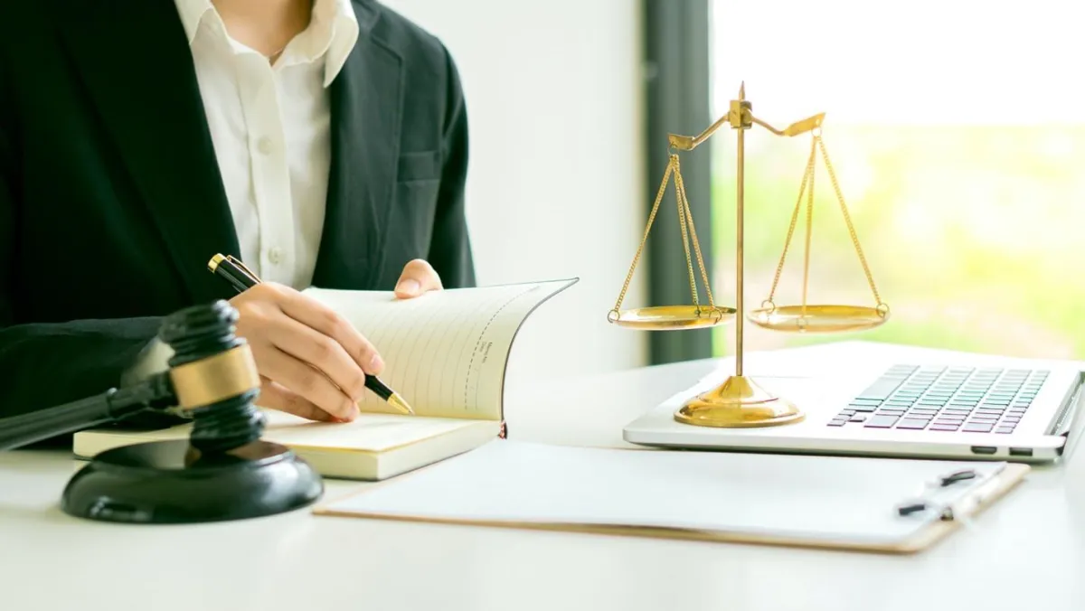 Attorney preparing a client’s application for trademark registration.