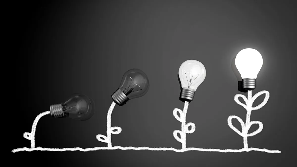 light bulbs growing like  a plant