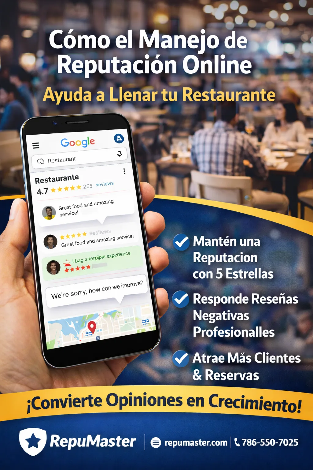 Cómo el Manejo de Reputación Online Ayuda a Llenar tu Restaurante