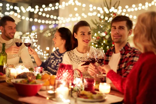 Holiday party with food