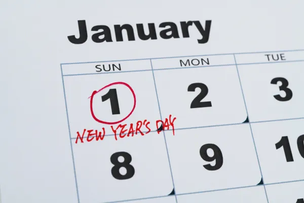 January 1st in Calendar
