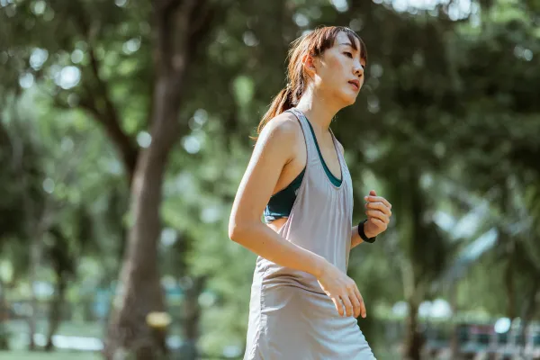Tired woman trying to exercise