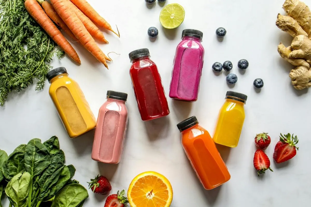 A flat lay of smoothie ingredients