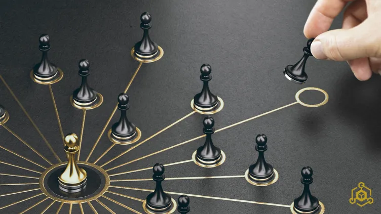 Man moving game pieces on board