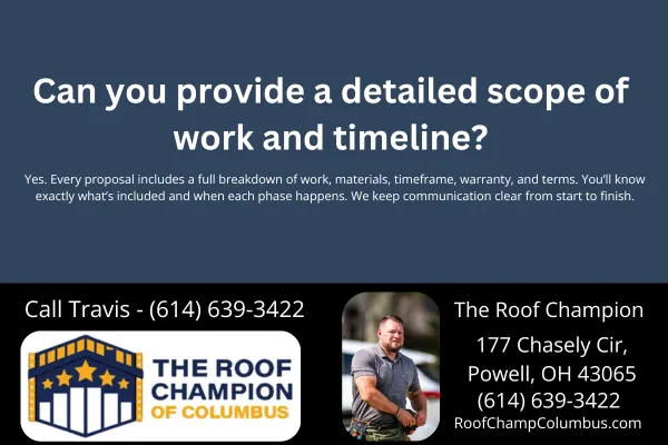 Discover what a detailed scope of work and project timeline should include for your commercial roof replacement or repair in Columbus, Ohio. Get answers from The Roof Champion.