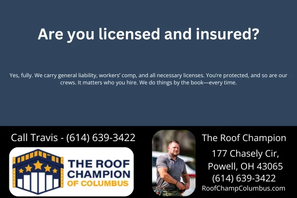 Wondering if your residential roofer is fully licensed and insured in Columbus? Learn what protections that provides you as a homeowner—and why The Roof Champion does it by the book, every time.