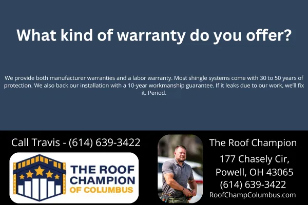 Learn exactly what kind of roofing warranty you get when you work with The Roof Champion of Columbus. We break down shingle warranties, workmanship guarantees, and what it all means for your home.