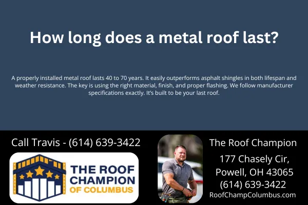 Discover the real lifespan of a metal roof and why it can be the last roof your home ever needs. Learn about installation, materials, and long-term value from The Roof Champion of Columbus.