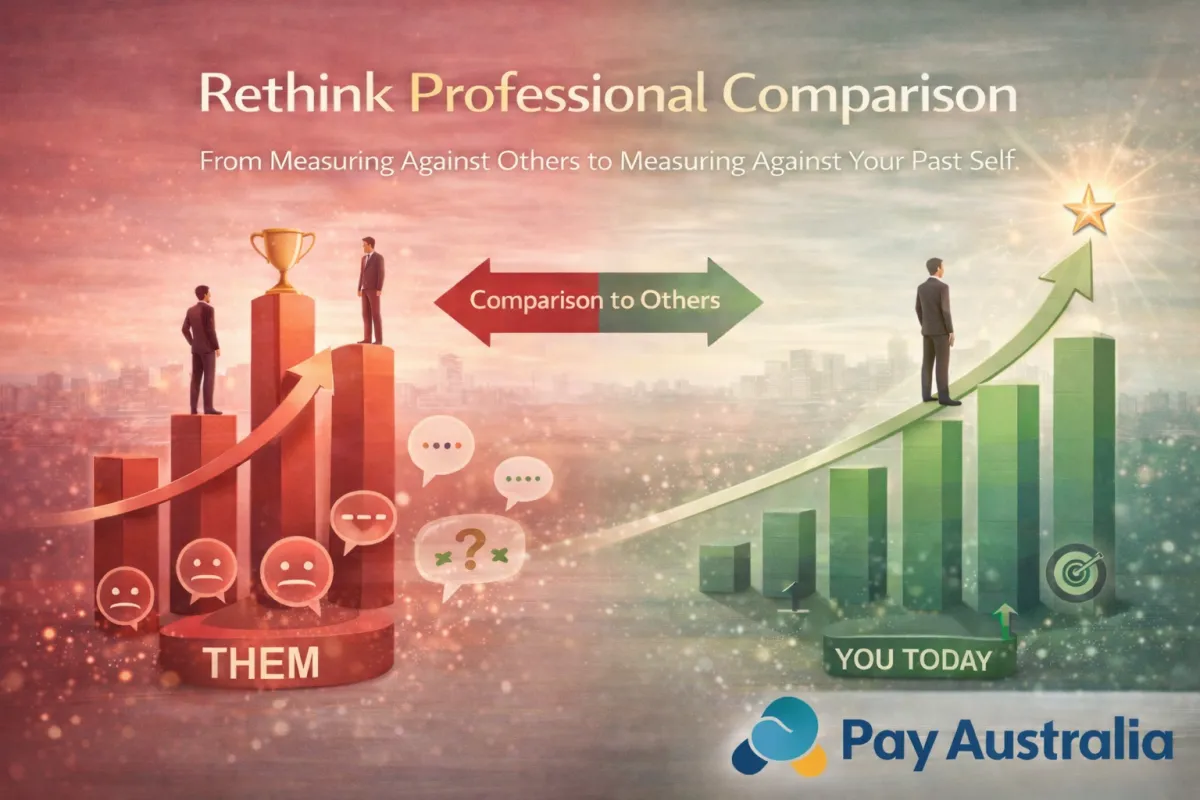 Redirect competitive energy from external comparison to internal progress in your professional life