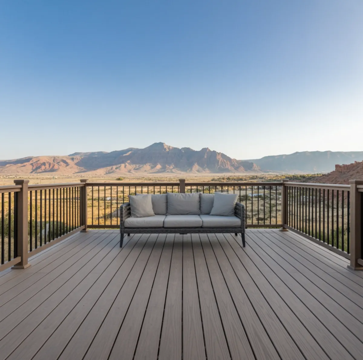 Composite decking in utah looking over the mountains