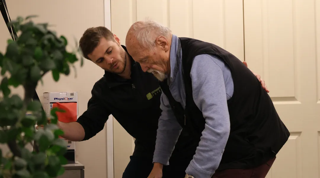 Ian training a patient to recovery