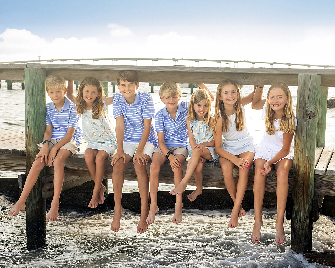 Cousin Portraits at the seaside in Morehead City, NC