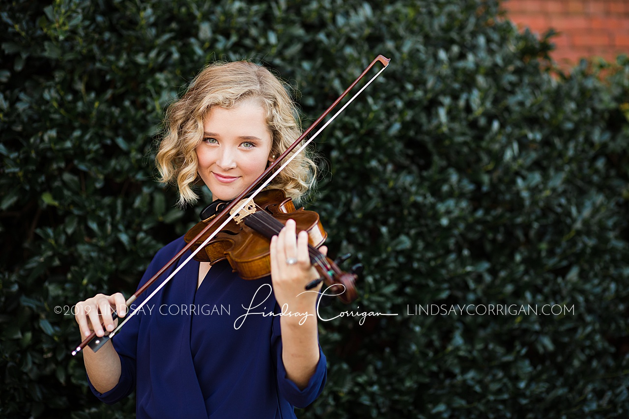 Violinist's Senior Portraits in Kinston, North Carolina