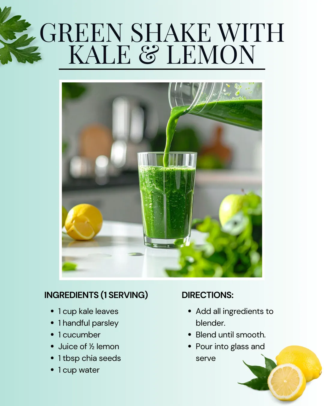 Refreshing Kale & Lemon Shake: A Health Boost