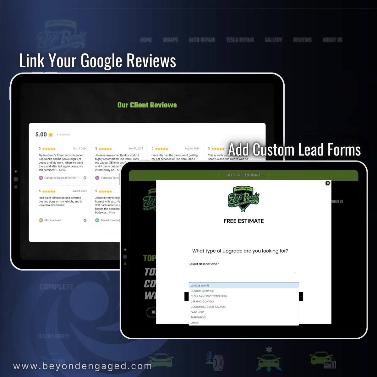WEBSITE DESIGN: TOP RANK CUSTOMS