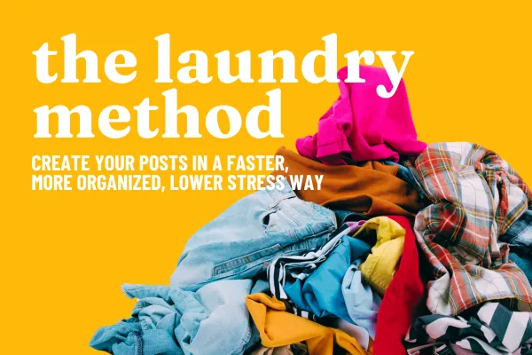 A pile of laundry on a yellow background with the post name