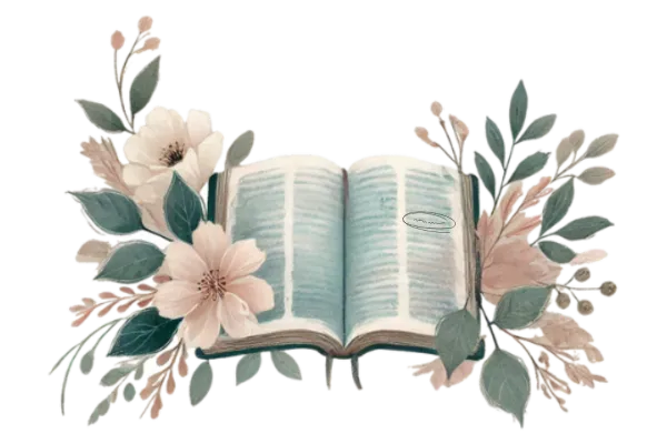 open Bible with flowers