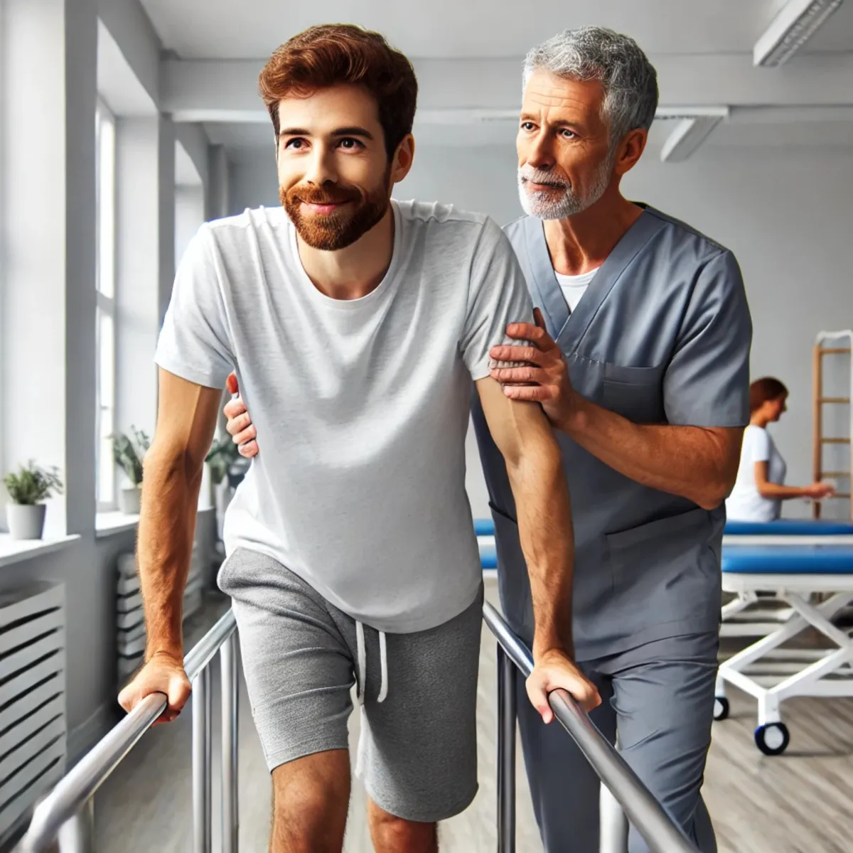 A hopeful stroke survivor engaging in physical therapy