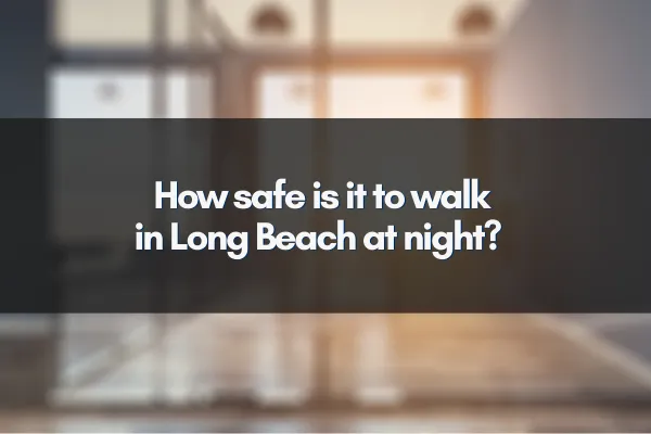 Nighttime street view of Long Beach, NY with well-lit sidewalks and calm atmosphere  