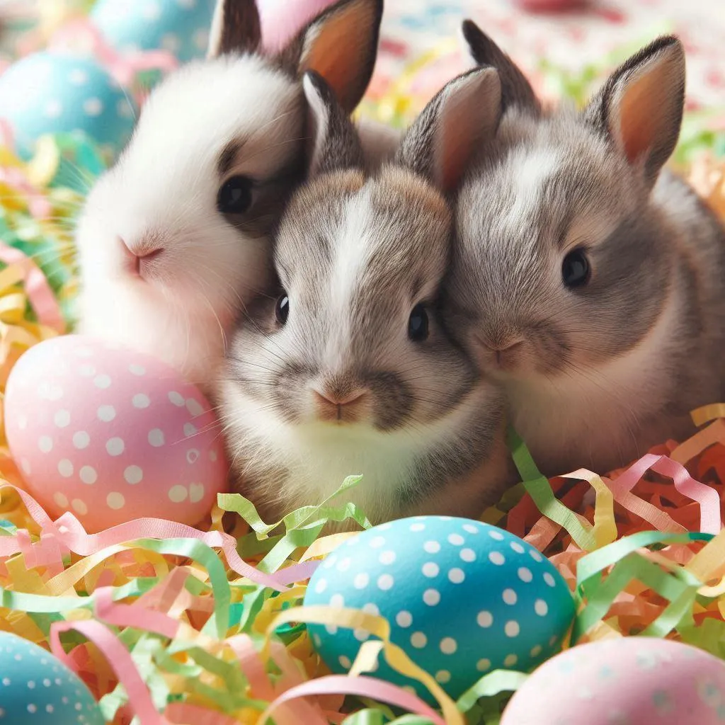Bunnies is the shredded paper