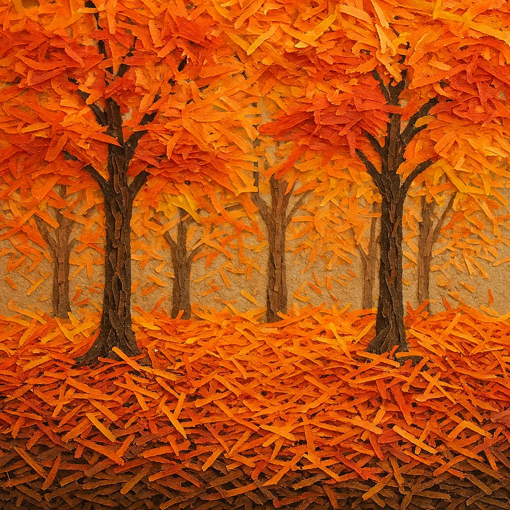 trees made of shredded paper