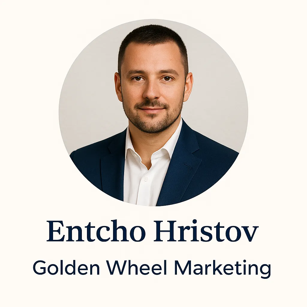 Professional headshot of Entcho Hristov, founder of Golden Wheel Marketing