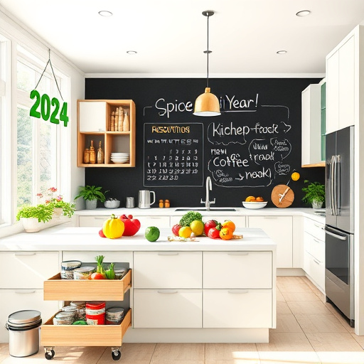 Alt text: A hyperrealistic blog cover image showcasing an affordable kitchen remodeling theme in Olympia, Washington. The beautifully remodeled kitchen features a stylish reclaimed wood island with modern stainless steel appliances. Vibrant pendant lights above the island create a warm, inviting glow. The calming color palette includes soft greens, creamy whites, and warm grays, reflecting Olympia's natural beauty. Artful placements of soft plants like ferns and herbs add local charm, while a playful teal tile backsplash introduces a subtle pop of color. Unique details such as a tree-shaped spice rack, a vintage teapot for decor, a whimsical cooking pot clock, and a chalkboard wall with cheerful doodles encourage creativity. A large window with sheer curtains frames the lush greenery outside, enhancing the room's welcoming atmosphere. This image encapsulates inspiration for homeowners considering budget-friendly renovations, highlighting creativity and transformation in kitchen design.
