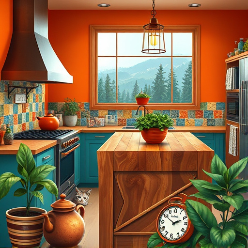 A captivating blog cover image depicting "Custom Kitchen Design and Build in Kingston, Washington." The image showcases an immaculately designed kitchen, harmonizing modern functionality with rustic charm. Sunlight streams through large, multi-paned windows revealing a tranquil waterfront view surrounded by lush greenery, embodying Kingston’s natural beauty. The kitchen features a large island with a polished concrete countertop, flanked by high-backed wooden stools, and houseplants in the corners adding warmth. Soft seafoam green cabinetry with brass handles complements white subway tile backsplashes and natural wood accents.
The calm and inviting mood inspires warmth and relaxation, ideal for culinary creativity. Notable details include a colorful set of spice jars on the countertop, a vintage cookbook opened to a delicious recipe, and a canvas tote bag with kitchen puns hanging by the entrance. A selection of hanging pendant lights in various shapes and sizes casts a warm glow, enhancing the welcoming atmosphere. The photorealistic depiction invites viewers to feel the textures of the wooden surfaces and hear the rustling leaves, hinting at culinary adventures in this thoughtfully designed space. This blend of coastal charm and functionality encapsulates the essence of the Pacific Northwest, reflected in the soothing pastel and earthy neutral color palette.