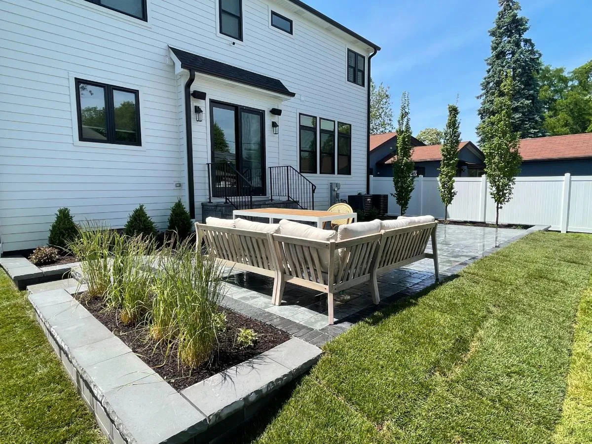 Backyard Landscape Design in Elmhurst Turns New Construction into a Private Retreat