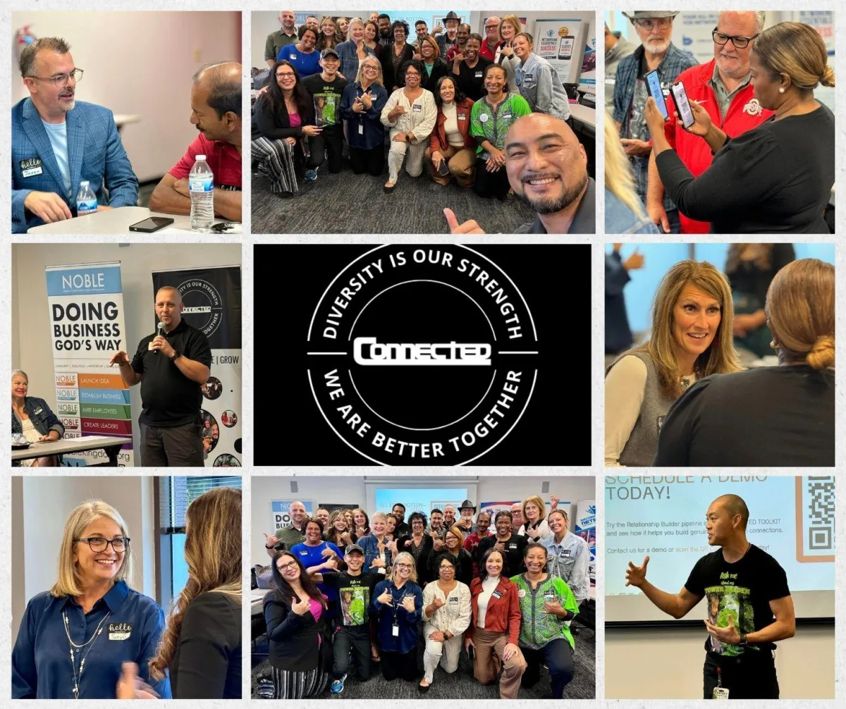 an image representing professionals engaged in meaningful networking, illustrating the compound effect of building genuine, long-term connections.