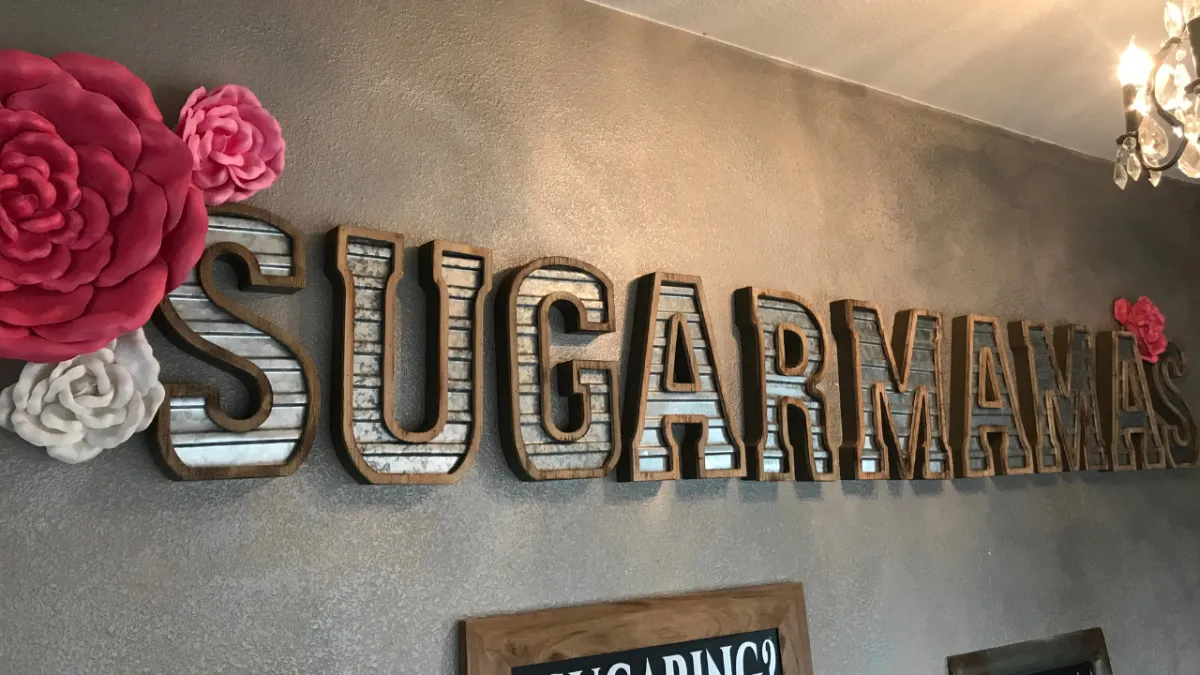 Bright and clean reception area of Sugarmama's Beauty Collab studio in Folsom