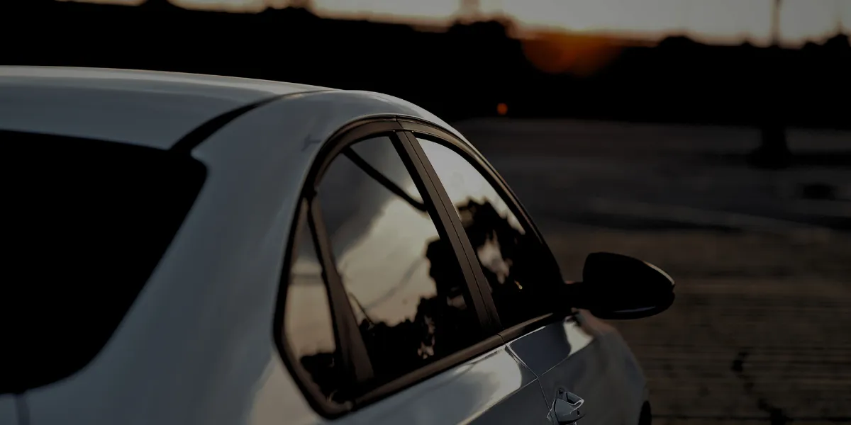 Car with professionally installed window tinting.