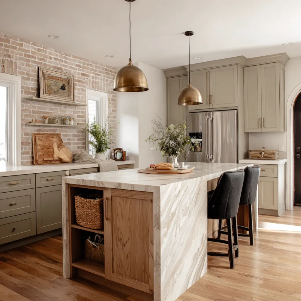 Small kitchen upgrade with white cabinetry, granite countertops, black appliances, and tile backsplash
