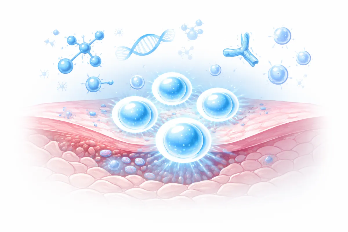 BPC-157 peptide tissue repair and healing mechanism illustration