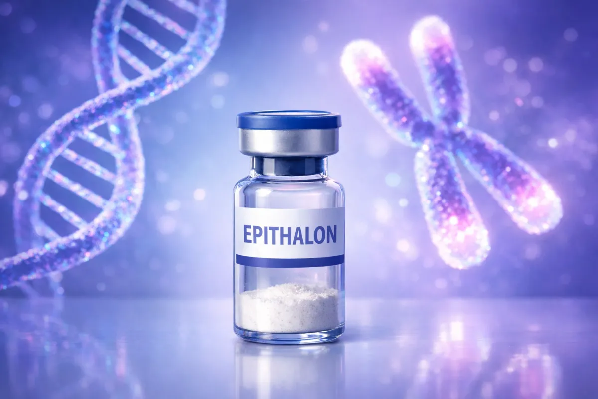 Epithalon peptide vial for telomere extension and longevity optimization
