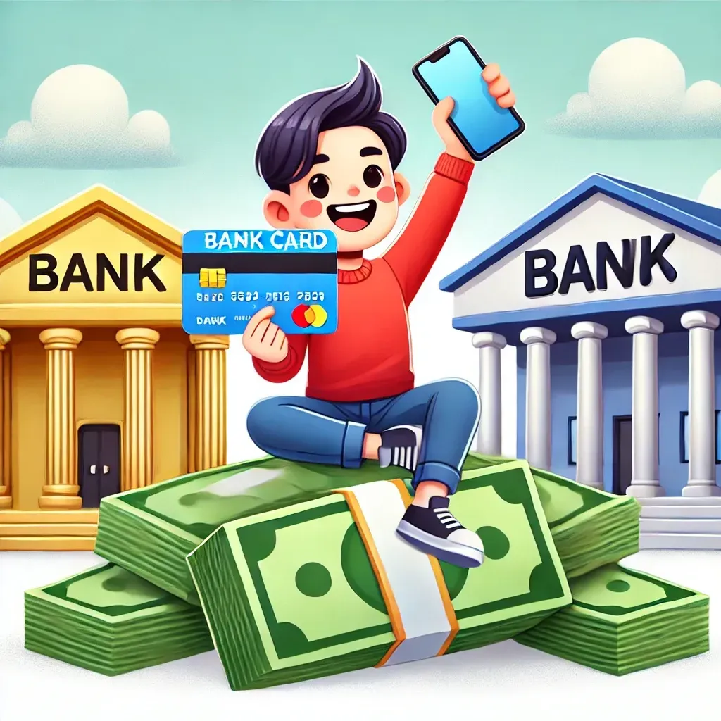 Feliz decidiendo lo mejor de las opciones bancarias