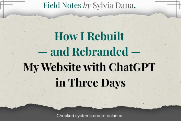 How I rebuilt, and rebranded, my website in three days using Chatgpt