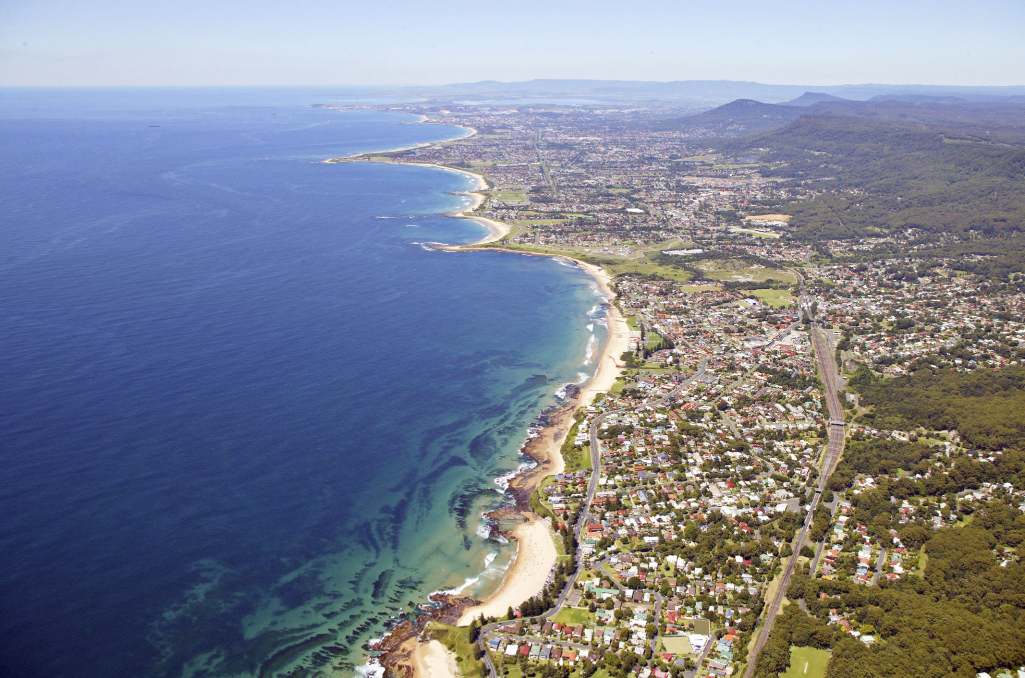 Aerial photo of the Wollongong coast
