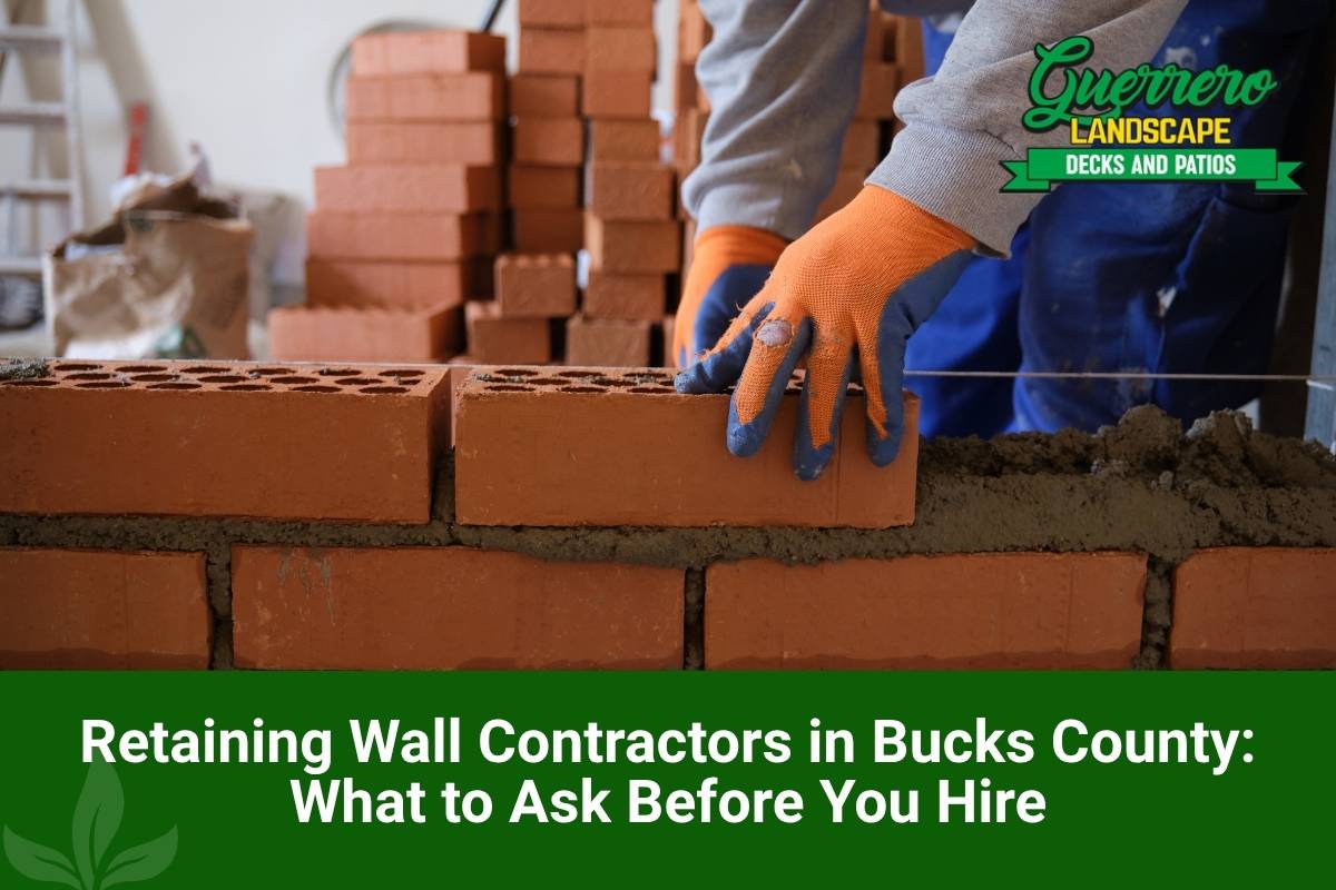 Geogrid installation by retaining wall contractors bucks county